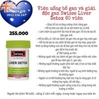 Giải độc gan SWISSE LIVER DETOX ( ÚC) Lọ 120 viên