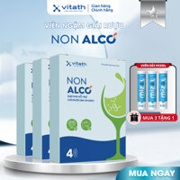 Giải rượu dạng viên ngậm, Non Alco VITATH hỗ trợ giảm 70% nồng độ cồn sau 40 phút, Combo 3 hộp