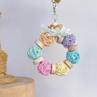 Giải trí, giáo dục, mài miệng, nhiều màu sắc, Đồ chơi cắn, vẹt nhỏ, da hổ, vật dụng phượng hoàng, vòng thông hơi hoa mẫu đơn