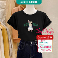 [GIẢM 100K] Áo thun nữ dáng vừa, áo phông nữ mùa hè, cộc tay, cổ tròn COTTON 100%, in POSTER