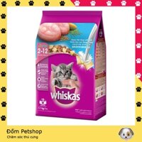 [Giảm 15k đơn 150k] Thức ăn WHISKAS cho mèo con dạng hạt vị cá biển với sữa 1.1kg
