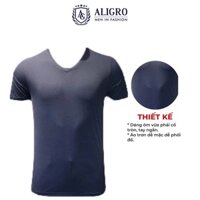 [GIẢM 20%] Áo phông nam cộc tay trơn màu xanh đậm aligro ALGAPC057