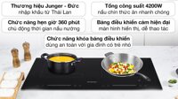 [GIẢM 30%] [HÀNG CHÍNH HÃNG]  Bếp từ âm 2 vùng nấu Junger NKD-22+ (Thái Lan)