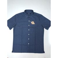 [GIẢM 30K CHO ĐƠN >=250K] Áo Sơ Mi Bông Vạt Ngang Nền Trắng Họa Tiết Xanh Dương Đậm BP079