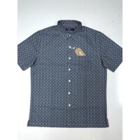 [GIẢM 30K CHO ĐƠN >=250K] Áo Sơ Mi Bông Vạt Ngang Nền Trắng Họa Tiết Xám Xanh BP078