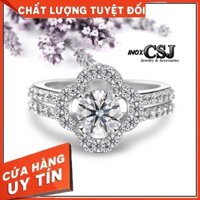 [GIẢM 50%] [CSJ] Nhẫn inox nữ hoa 4 cánh xoàn trắng N168 CAM KẾT UY TÍN