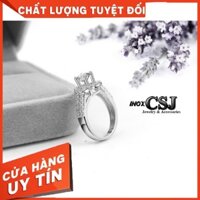 [GIẢM 50%] [CSJ] Nhẫn inox nữ hoa 4 cánh xoàn trắng N168 CAM KẾT UY TÍN