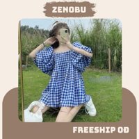 [GIẢM 80% ĐƠN 0Đ] Đầm Babydoll kẻ caro xanh Hàn Quốc, váy nữ trơn dáng xoè tiểu thư xinh xắn(có ảnh thật ở cuối)