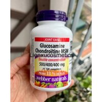 Giảm đau xương, khớp Webber Naturals Glucosamine Chondroitin MSM 500/400/400mg, hộp 120 viên