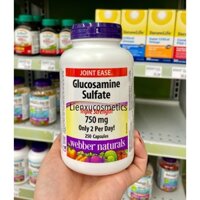 Giảm đau xương, khớp Webber naturals Glucosamine Sulfate triple strength 750mg, hộp 250 viên