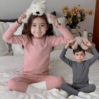 [Giảm Giá] 30-35kg Quần Áo Thu Đông Trẻ Em + Quần Thu Đông Bé Trai Quần Lót Giữ Nhiệt Thu Đông Bé Gái Lông Cừu Đức Nhà Quần Áo Bộ Đồ Ngủ Cho Bé Bộ Đồ Ngủ Hai Mảnh