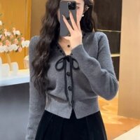 [Giảm giá 30 ngày 682 miếng] Áo len dệt kim phong cách Chanel Áo len Cardigan mùa xuân nữ 2024 Phong cách mới Áo sơ mi nhỏ mặc áo ngắn 7KVR