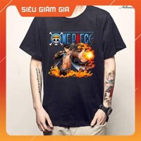 [GIẢM GIÁ] Áo thun One Piece màu đen in hình Ace - Áo Manga giá rẻ