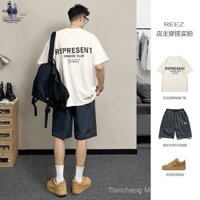 [Giảm giá chớp nhoáng thời gian có hạn] Áo thun ngắn tay phong cách Nhật Bản cho nam, bộ quần áo mùa hè nam thanh lịch, mỏng, thể thao, thoải mái, thời trang, hợp thời trang