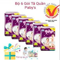(Giảm Giá) Combo 6 gói bỉm quần Baby's size XL66+2Km