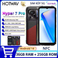 [GIẢM GIÁ ĐÓN XUÂN] HOTWAV Hyper 7 Pro 5G | 36GB (16+20)GB 256GB, 200MP,  6.6'' FHD+, 120Hz, 10800mAh, NFC, 33W, Android 14