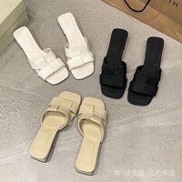 [Giảm giá Hàn Quốc] Dép mùa hè gót nhỏ thời trang phong cách cổ tích Pháp giày nữ gót dày dép xỏ ngón nữ có quai chéo