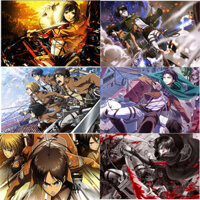 Giảm giá hấp dẫn 90x60cm Tấn công Titan Hoạt hình Nhân vật Anime Nghệ thuật treo tường Poster Tranh trang trí nhà