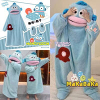 [Giảm giá hấp dẫn] Bộ đồ ngủ một mảnh cá xấu Hanton dễ thương và hài hước, bộ đồ ngủ cặp đôi bằng vải san hô, dày dạn cho mùa đông, đồ mặc trong nhà cho nam và nữ HSEW