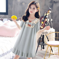 [Giảm giá hấp dẫn] [Được 17k người đánh giá] Váy ngủ ngắn tay ngọt ngào phong cách retro Nhật Bản cho bé gái, đồ ngủ cotton nguyên chất cho mùa hè, kiểu mới có thể mặc ngoài, đồ mặc ở nhà 1.8