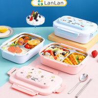 Giảm giá hấp dẫn Hộp cơm trưa hoạt hình trẻ em Hộp Bento bằng thép không gỉ 316 có thể tháo rời di động có ngăn