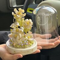 [Giảm giá hấp dẫn] Khối xây dựng hoa nhài hoa vĩnh cửu, đồ chơi xếp hình 3D, quà tặng ngày lễ cho bé gái