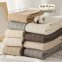 [Giảm giá hấp dẫn] Quần lót ren xoắn retro cho nữ, trang phục ngoài mùa xuân và mùa thu, quần tất cao cấp, nhung mỏng, sọc dọc Nhật Bản, quần tất dệt kim R