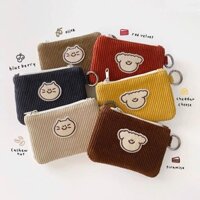 [Giảm giá hấp dẫn] [Sẵn sàng] 30 ngày Hàn Quốc Daigou Rescue Stray Animal Candy Color Corduroy Coin Purse Túi lưu trữ