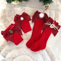 [Giảm giá hấp dẫn] Tất mùa thu đông cho bé gái Tất nơ dày