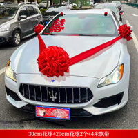 [Giảm giá hấp dẫn] Trang trí xe cưới hoa trước lớn màu đỏ, hoa hydrangea mới cho xe, hoa cưới chính cho xe, hoa kéo đội xe 2.16 IVBD