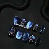 [Giảm Giá] Influencer Handmade Bán Chạy Miếng Dán Phong Cách Mới Pháo Hoa Miếng Dán Làm Móng Tay Mắt Mèo Nhấp Nháy Có Thể Tháo Rời Handmade Đeo Móng Tay