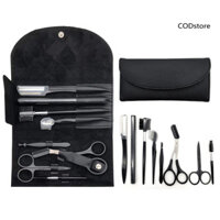 [Giảm giá lớn] 1 Bộ Cắt Tỉa Lông Mày 8 Bộ Dụng Cụ Chải Lông Mày Định Hình Lông Mày Bộ Dụng Cụ Làm Đẹp Với Túi Da Giả Dao Cạo Lông Mày Kéo Lược Chải