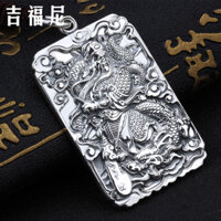 [Giảm giá] Mặt dây chuyền bạc nam độc đoán 999 Sterling Silver Guan Gongfang Thương hiệu Mặt dây chuyền rắn Retro Thần tài Bảo vệ cơ thể cho bạn trai