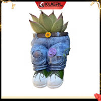 Giảm giá Mega Quần Denim Sáng Tạo Chậu Hoa Nhựa, Chậu Trồng Hoa, Nhựa Retro Hình Quần Jean Vườn Tượng Nhỏ Trồng Chậu Hoa DIY Cho Nhà Bãi Cỏ Sân Trang Trí Bên Ngoài