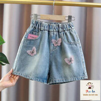 [Giảm Giá] Mùa Hè Phong Cách Mới Quần Short Denim Trẻ Em Quần Bé Gái Phong Cách Mỏng Mặc Ngoài Quần Áo Mùa Hè Cho Trẻ Em Lớn Quần Giữa Bé Gái