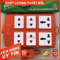 [GIẢM GIÁ] Ổ Cắm Điện 6 Lỗ Chịu Tải Cao 6000W Chính Hãng NIVAL+ Tặng Phích Cắm chịu Nhiệt