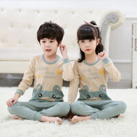 [Giảm Giá] Quần Áo Mùa Thu Trẻ Em Quần Dài Phù Hợp Với Cotton Nguyên Chất Giữ Nhiệt Quần Lót Bé Trai Bé Gái Bộ Đồ Ngủ