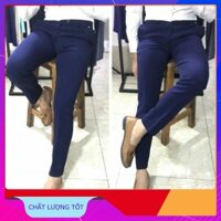 [Giảm Giá] Quần Tây Nam Màu Xanh Than Vải Trơn Ống Côn, Co Giãn Nhẹ, Không Xù Không Phai Chất Lượng