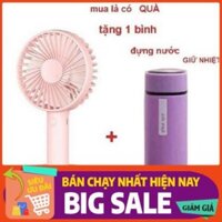 [GIẢM GIÁ SIÊU SỐC] NHẬP MÃ  SD3E15 GIẢM NGAY 10K Quạt Cầm Tay 4 Cánh Pin Sạc Có Đế Để Bàn tặng 1 bình giữ nhiệt
