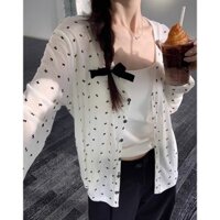 [Giảm giá tại shop] Áo len nữ cardigan dệt kim chống nắng mùa hè kiểu mới dài tay kiểu mỏng thoáng khí