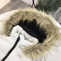 Giảm giá tết Áo Phao H.m màu Trắng / Đen mũ lông rất hiếm (Có Sẵn)