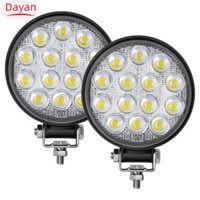 Giảm giá thanh lý Thanh Đèn Tròn 14Led 2 Chiếc 4.5 Inch 42W 2500LM 6000K Đèn Lái Xe Cho Xe SUV Xe Tải ATV Thuyền IP67