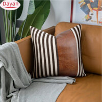Giảm giá thanh lý Vỏ gối vải khâu da Pu 45 * 45cm Đệm cho ghế Sofa giường gia đình