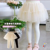 [Giảm giá] Váy gạc Hakama dành cho bé gái Thời trang trẻ em Quần legging dễ thương Váy ngắn giả hai mảnh một mảnh