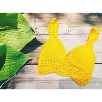 (Giảm giá)Áo bikini len móc đan tay độc đáo, cúp ngực có lót. sexy