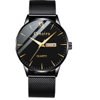 (GIẢM KỊCH SÀNG) Đồng Hồ Nam 2 Lịch CRNAIRA JAPAN C899 Kim Dạng Quang_ Dây Thép Lụa Cao Cấp_Full Box