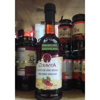 Giấm Nho Đỏ Hữu Cơ Organic hiệu Colavita Red Wine Vinegar Aceto Di Vino Rosso chai 500 ML