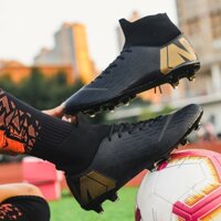 giảm sâu 12-12 Giày đá bóng đinh cao cổ kiểu tất dùng trên sân cỏ tự nhiên size 35-45 FG/TF
