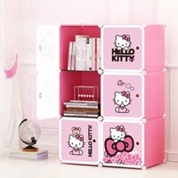 [GIẢM SỐC-size 47cm] Tủ nhựa ghép 6 ô mẫu kitty