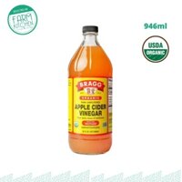 Giấm táo hữu cơ Bragg Mỹ hạn 3/2028 - Organic apple cider vinegar (Trộn salad, giảm cân)